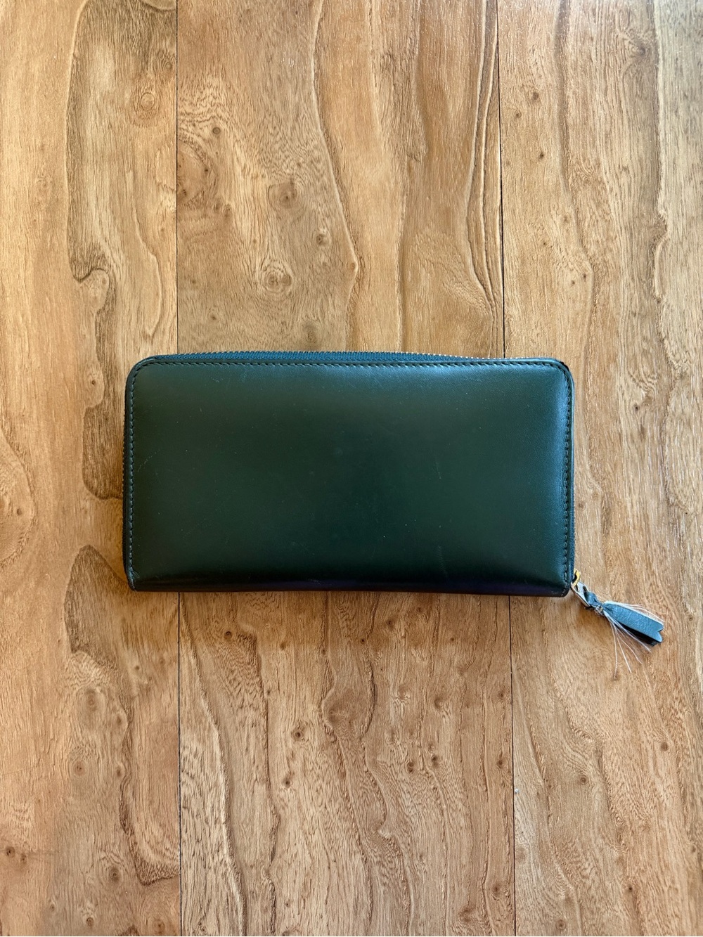 Comme des Garçons dark green leather wallet